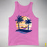 LGBTQ Progress Pride Hammock Summer Beach Sunset Premium Tank Top - Neon Pink